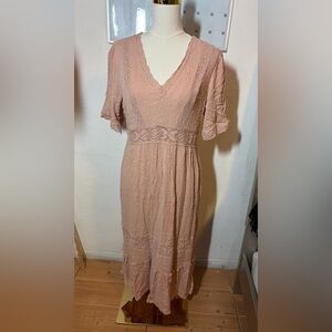 Knox Rose Blush Pink Midi Dress Size Medium